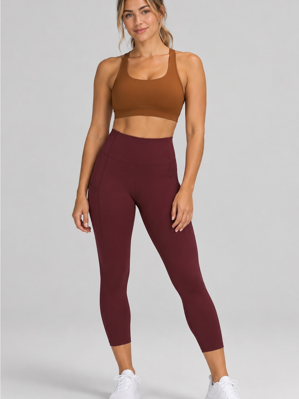 lululemon All Powered Up Medium Support Sports Bra in Copper Brown 32DD